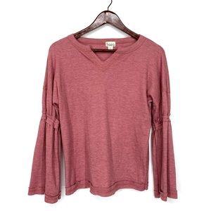 Nordstrom’s Baea Bell Long Sleeve V-Neck Thermal Top Layer Hem Shirt Size Large